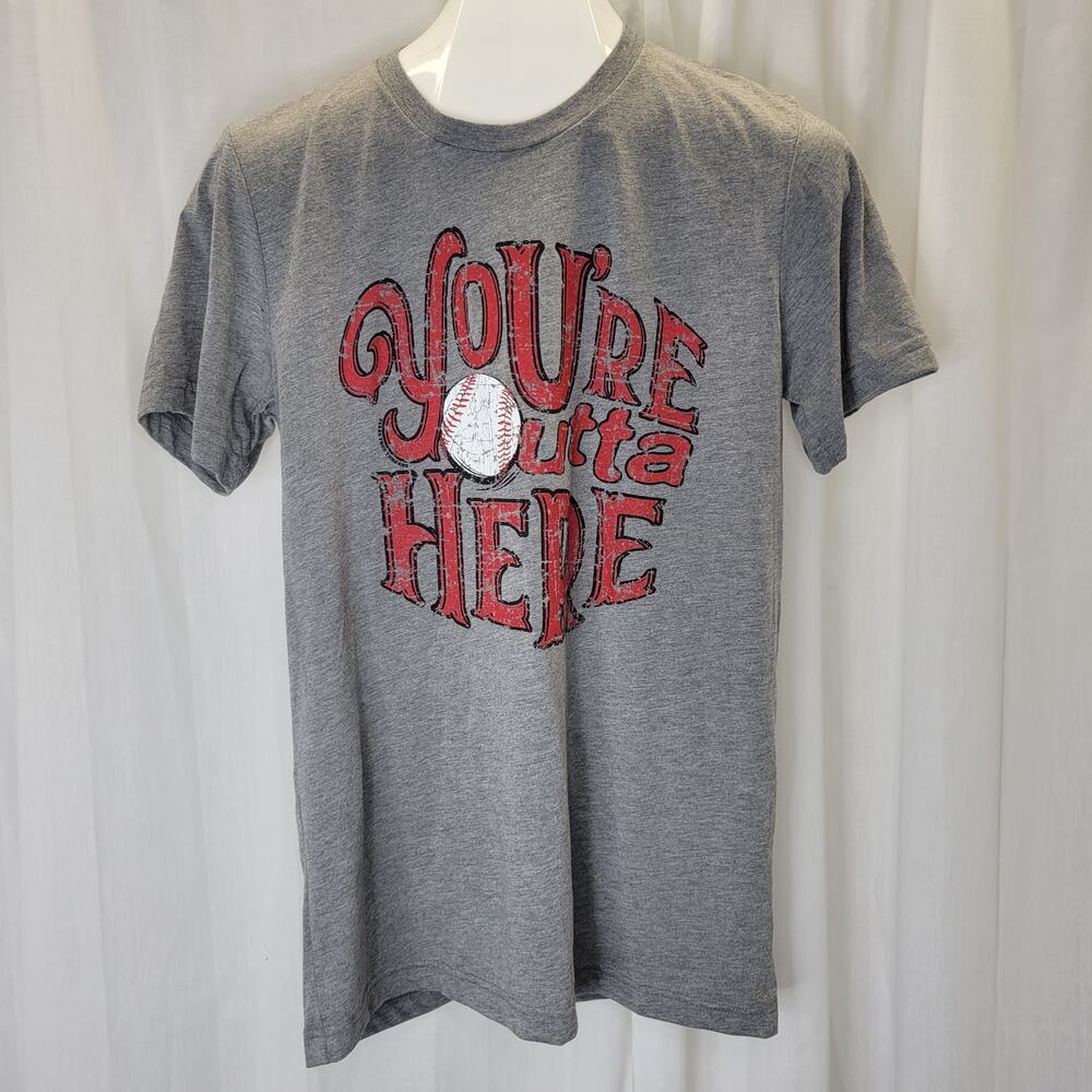 Texas True Heather Gray You're Outta Here Baseball T-shirt, M